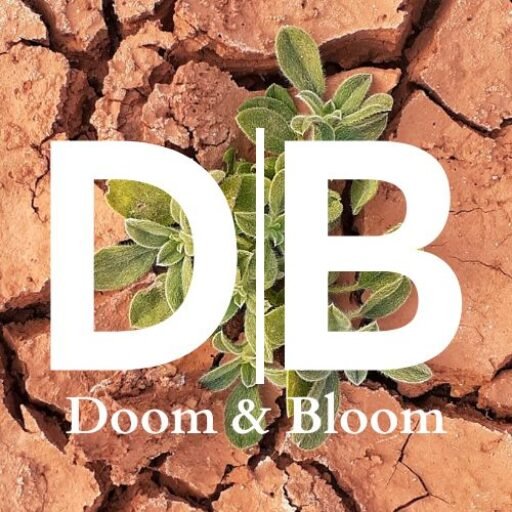 Doom & Bloom Books logo for climate fiction book reviews website